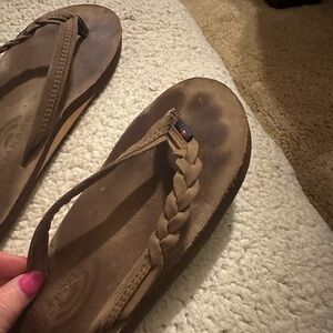 Rainbow braid flip flops Women’s size 8